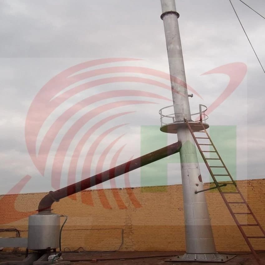 MS Plate Fabricated FOUNDATION Mild Steel Chimney, 80 Feet