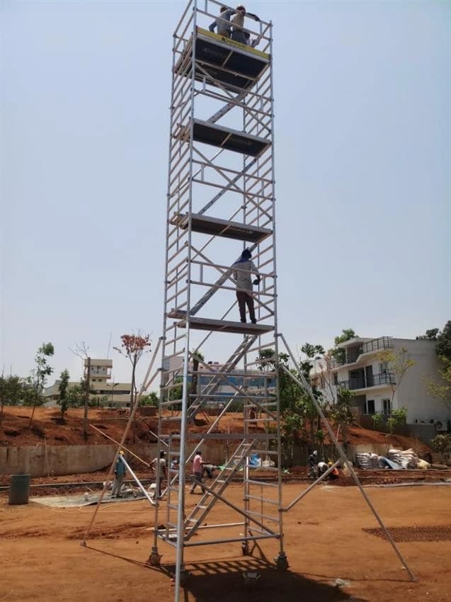 Silver Aluminium Mobile Access Scaffolding stairway version