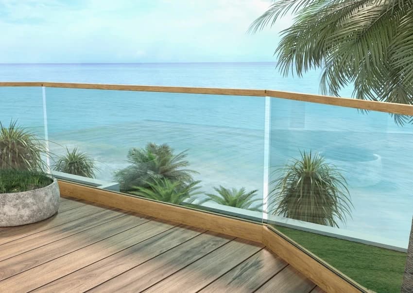 Residential Aluminum Glass Balcony Railing, 12 mm