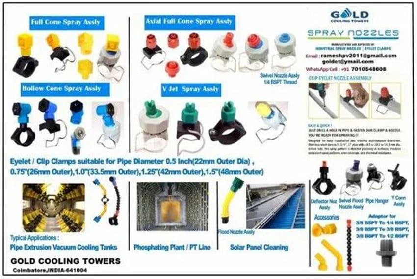 0.5-5 Bar Industrial Plastic Water Spray Nozzle Assembly