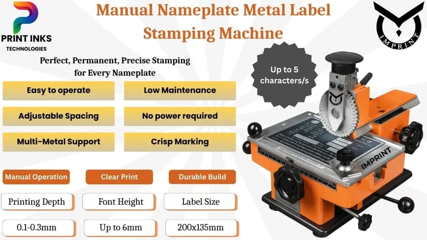 Manual Metal Stamping Steel Embossing Machine Metal Aluminum Alloy Name Plate stamping