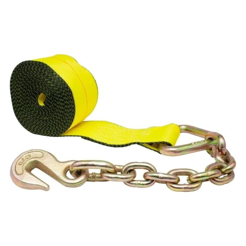 4 x 30 Winch Straps Operated With Chain End & Grab Hook