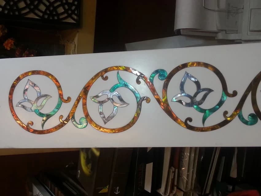 Matte Mother Of Pearl Inlay On Corian Solid Surface, Thickness: 6 - 8 mm