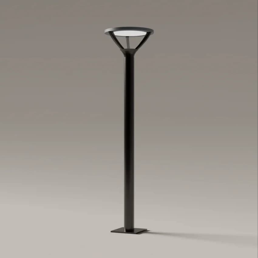 LED Post Top Light With Pole, Iron