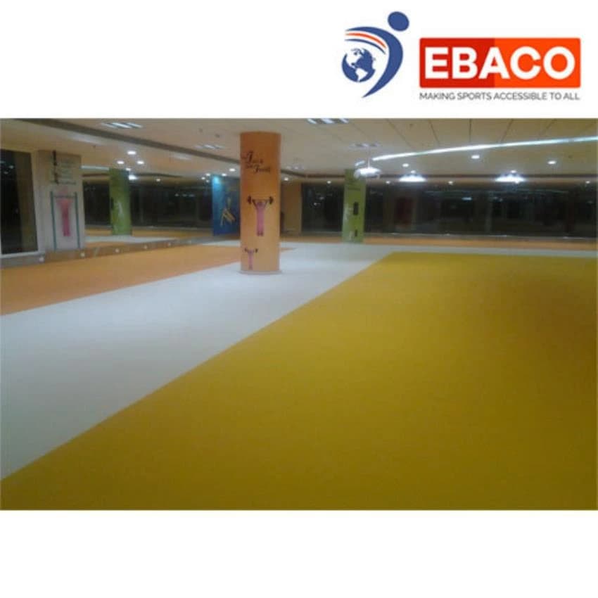 White And Yellow Indoor PU Gym Flooring