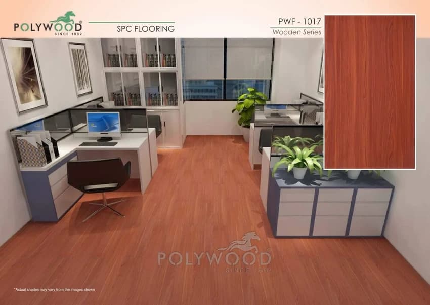 Polywood SPC Flooring Wooden Series, Size: 180mmx1220mm