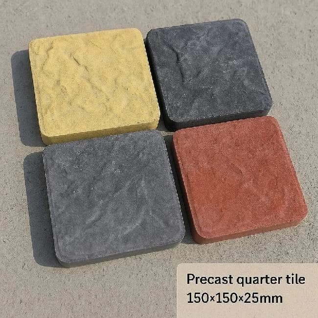 Concrete ACC M40 Red Quarter Tile 25mm, Size: 0.5X0.5 Feet