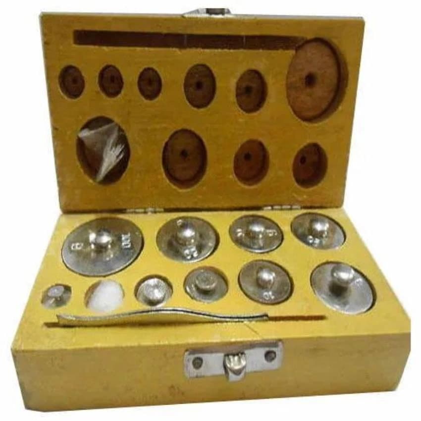 Silver And Brown Wooden Physical Weight Box