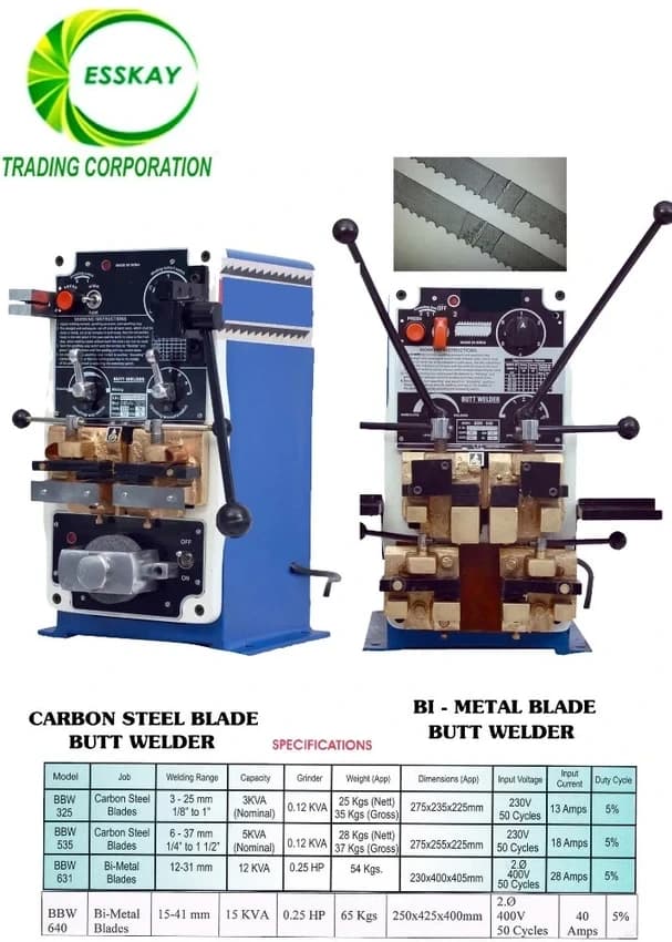 Carbon Steel And Bi-metal Butt Welding Machine For Bandsaw Blades, Automation Grade: Automatic, Capacity: 37mm-41mm
