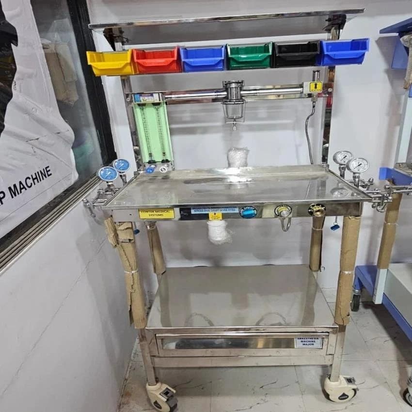 Stainless Steel Trolley Portable Anaesthesia Machines, For Operation Use
