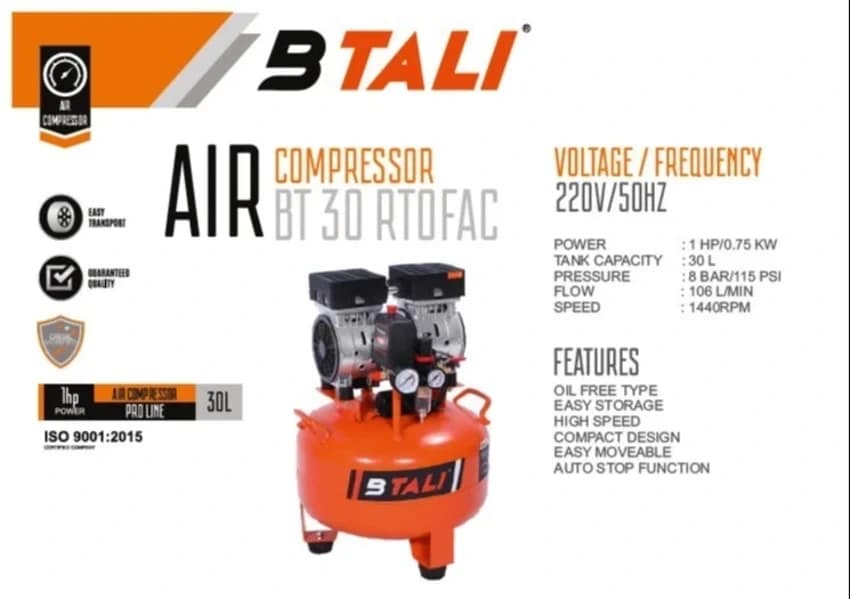BTALI DENTAL OIL FREE AIR COMPRESSOR, For Commercial