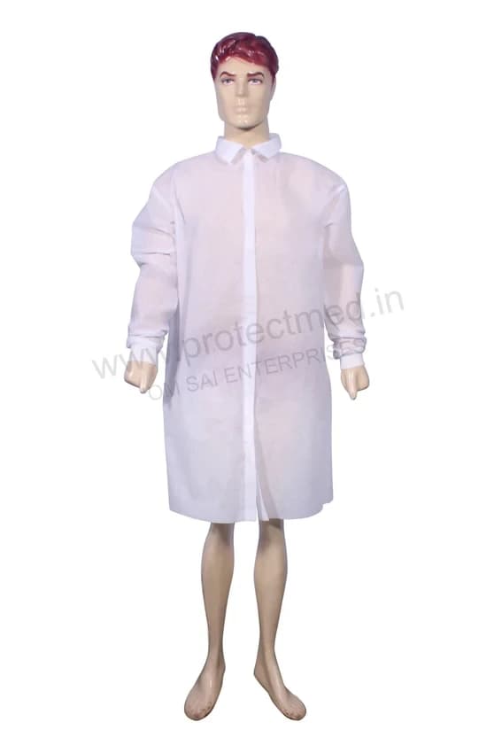 Disposable Lab Coat, Full Sleeve, 40 GSM
