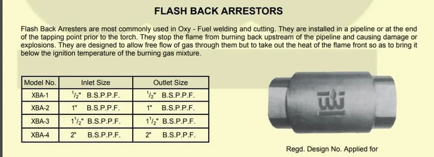 Mild Steel FLASH BACK ARRESTORS