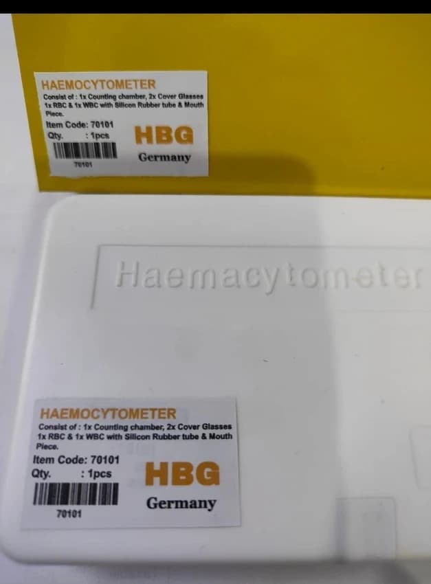 Manual Haemocytometer Set HBG German, 3 Part, Single Chamber