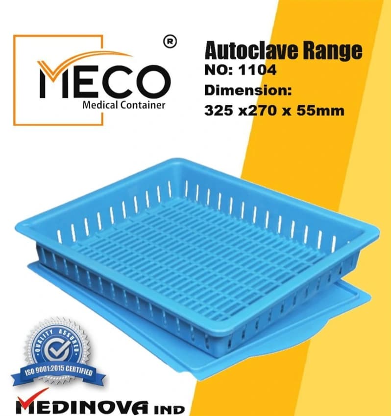 Rectangular Plastic Auto Clave Tray, For Hospital, 325x270x15