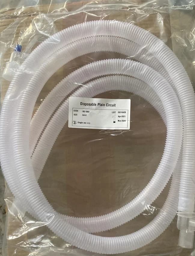 Disposable Non Heated Plain Ventilator Circuit, 3 m