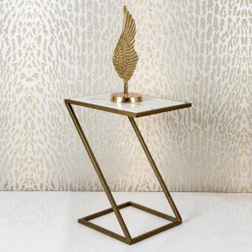 Golden Slanting Chic Metal Side Table
