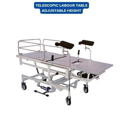 TELESCOPIC LABOUR TABLE ADJUSTABLE HEIGHT, Size: 180 L X 90 W X 60-80 H Cms., 1
