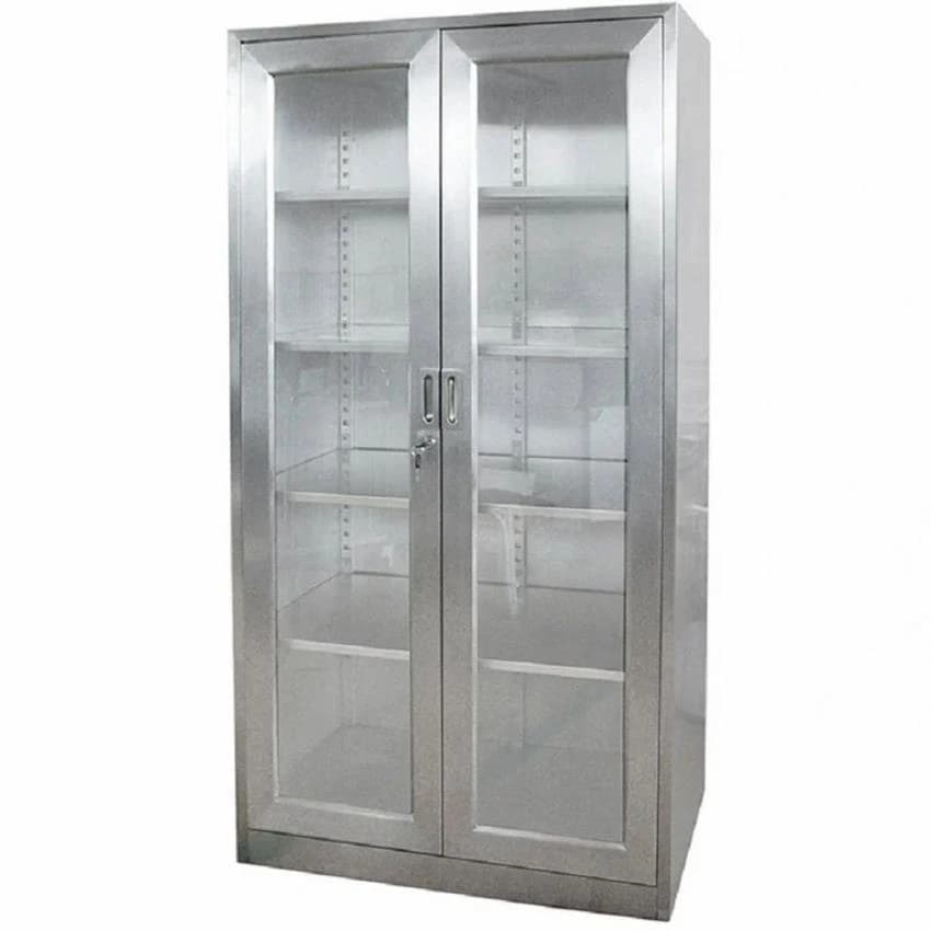 Wooden Hospital And Medical Cabinet, Polished
