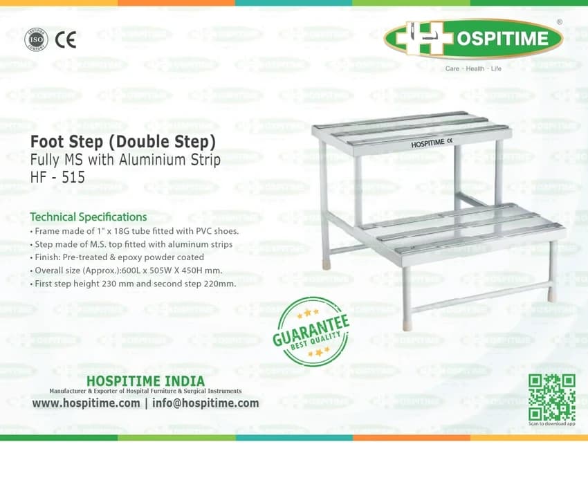 Mild Steel Hospitime Foot Step Double, EPOXY POWDER COATED