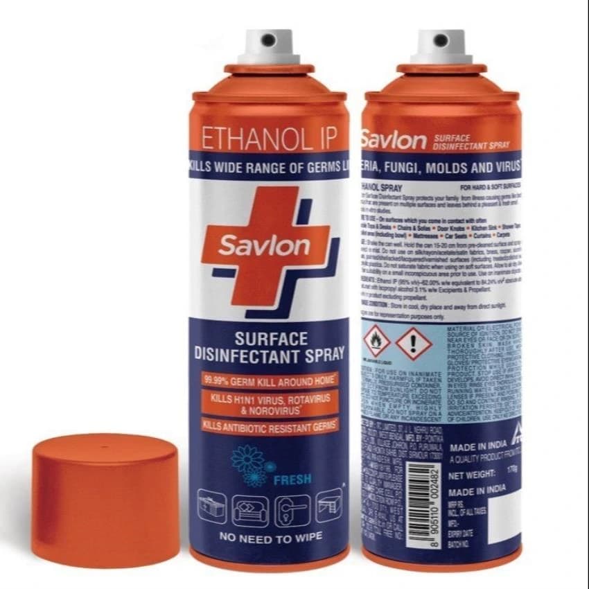 Savlon Surface Disinfectant Spray Sanitizer, Germ Protection On Hard & Soft Surfaces, 170g (230ml)