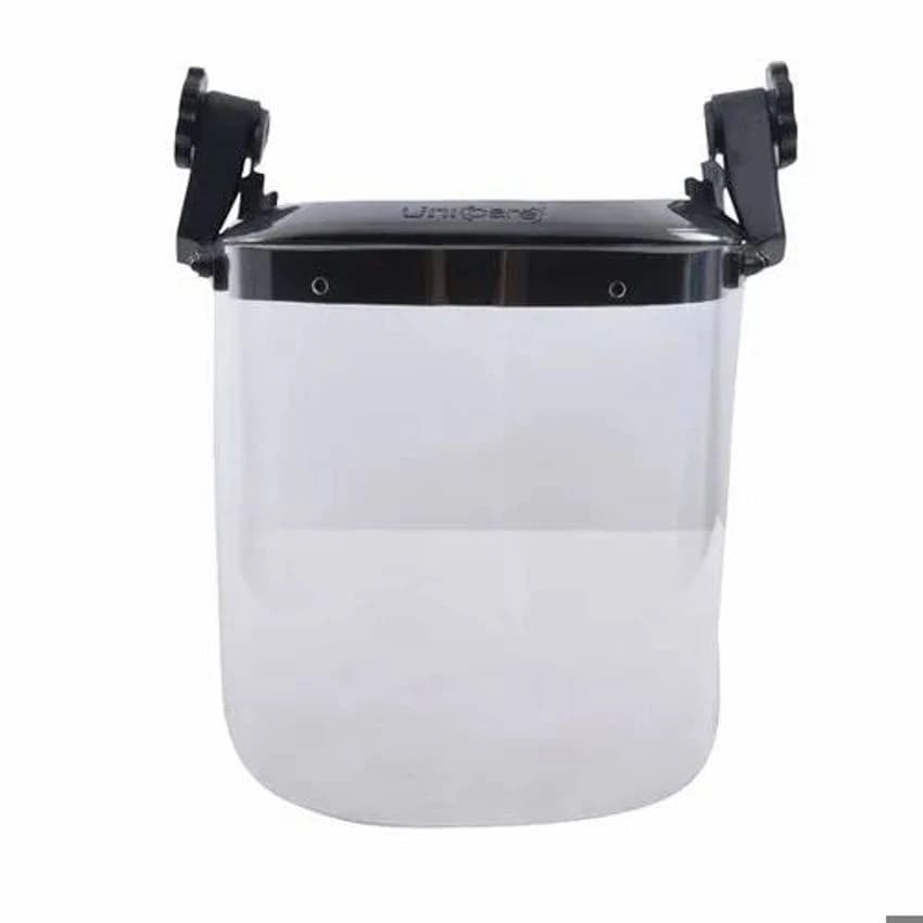 Transparent Polypropylene Plastic Unicare Slot Fix Face Shield Attachable, For Safety, Model Name/Number: UEE108