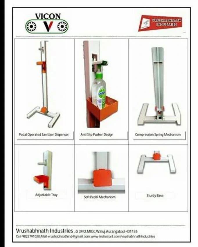 VICON MS POWDER COATED Foot operated hand sanitizer dispencer
