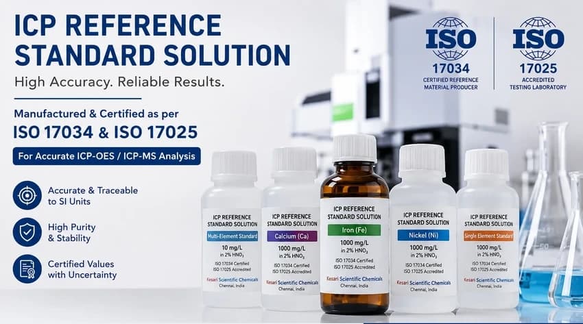 ICP reference standard solution of ISO 17034 & ISO 17025