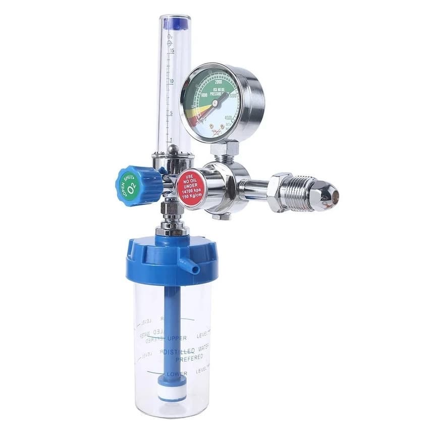 Oxygen Flow Meter With Humidifier, Flow Rate: 0-10 L/min