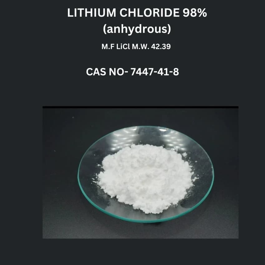 LITHIUM CHLORIDE 98% (anhydrous), 500gm Bottle, Packaging Type: Packet