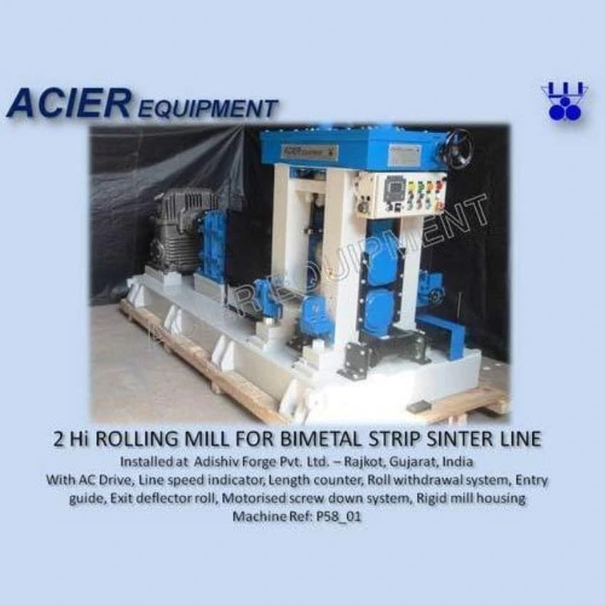 Stainless Steel 2 Hi Rolling Mill for Bimetal Strip Sinter Line, Automation Grade: Automatic