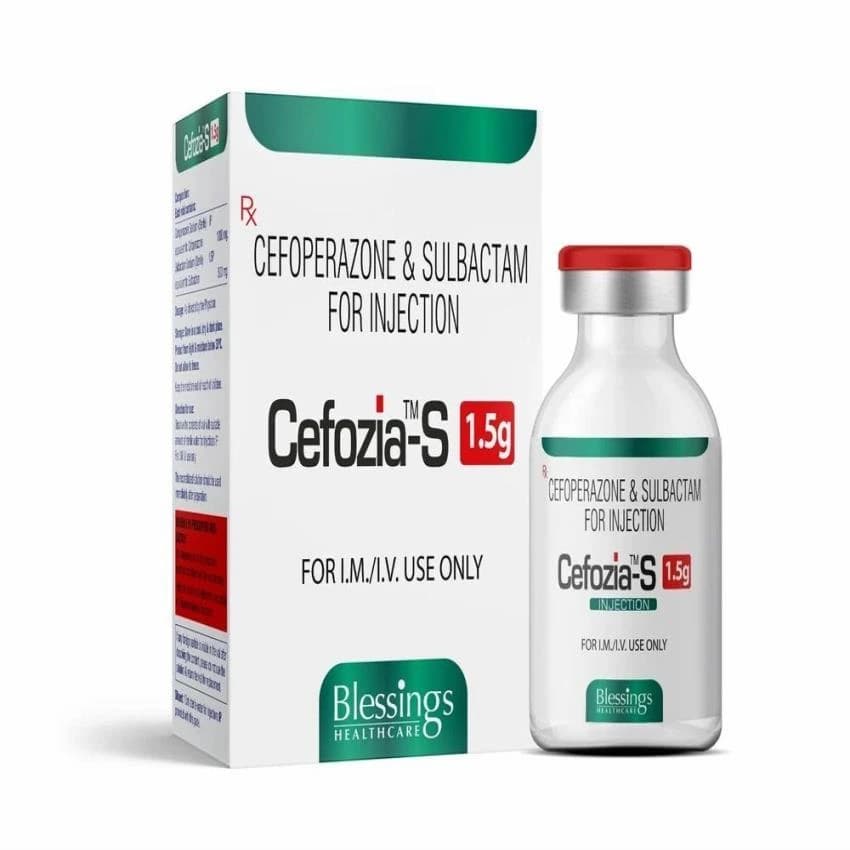 Cefoperazone 1000mg + Sulbactam 500mg (Cefozia S 1.5g)