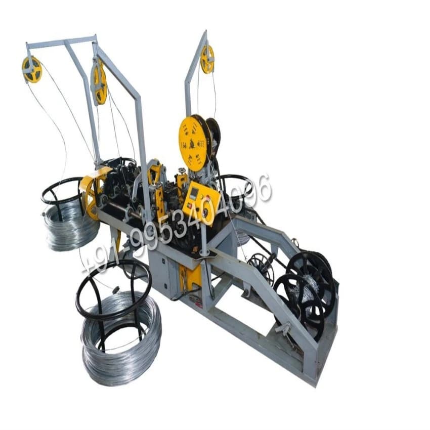 Fully Automatic Barbed Wire Making Machine, For Boundary Fencing, Production Capacity: 110-130 kg/Hour