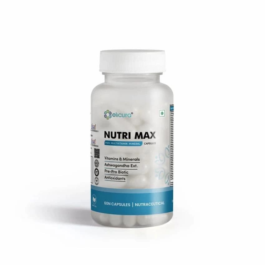 Elicura - NutriMax Men - Complete Multivitamin for Mens Health (60 Veg Capsules)