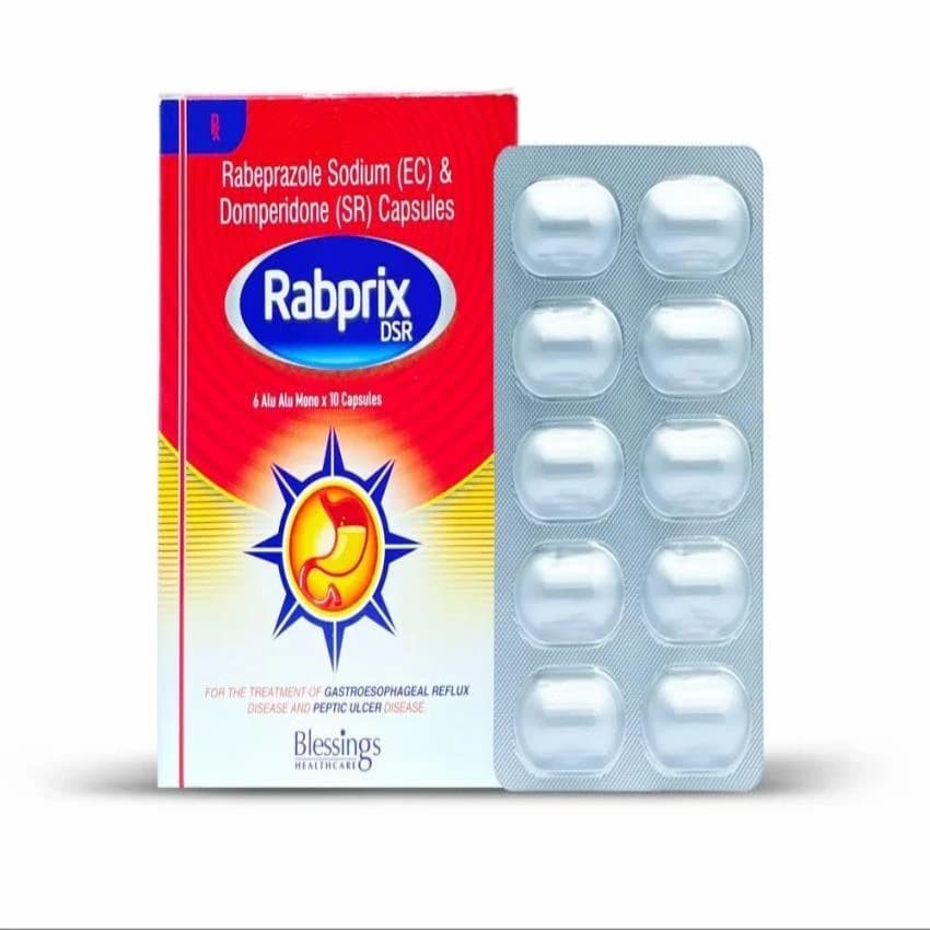 Rabeprazole Sodium EC Domperidone SR Capsules, Strip