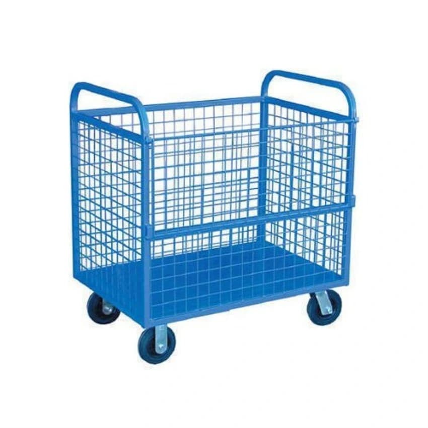 Mild Steel Blue Wire Mesh Cage Trolley, Load Capacity: 300 kg
