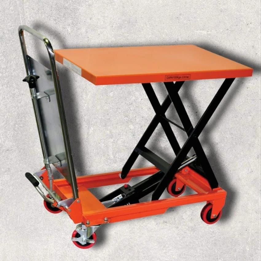 Manual Maini Hydraulic Scissor Lift Trolley, Load Capacity: 500kg, Lifting Capacity: 800mm