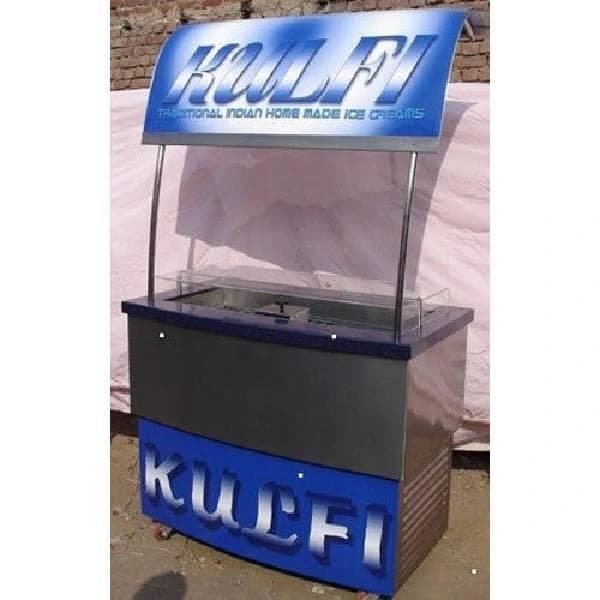 Stainless Steel Rectangular Kulfi Trolley, For Commercial