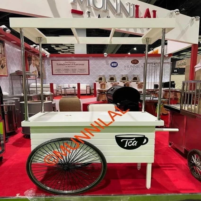 White Stainless Steel Food Cart, Load Capacity: 100 kg