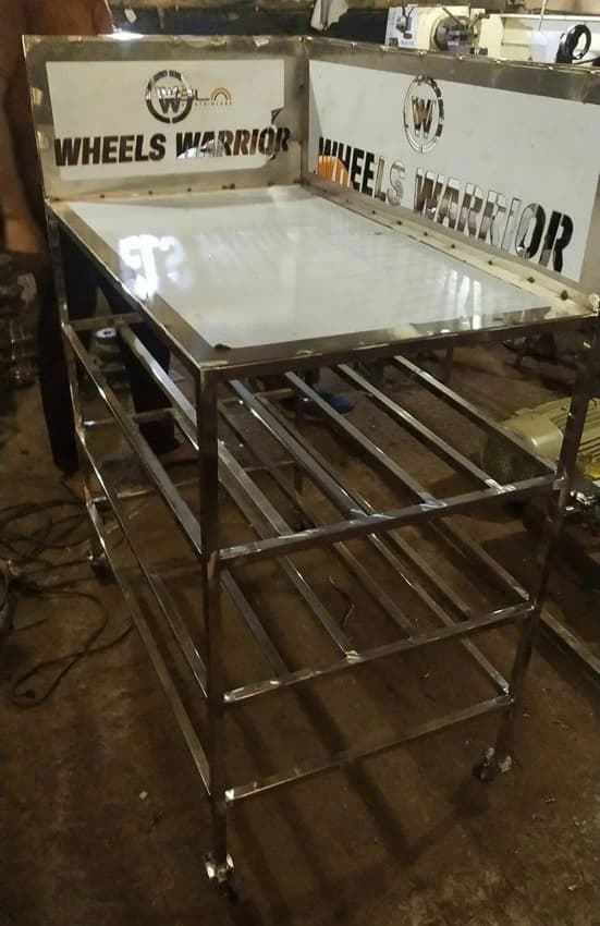 Abs cleantech Stainless Steel Detailing Tools Trolley, For car detaling studio