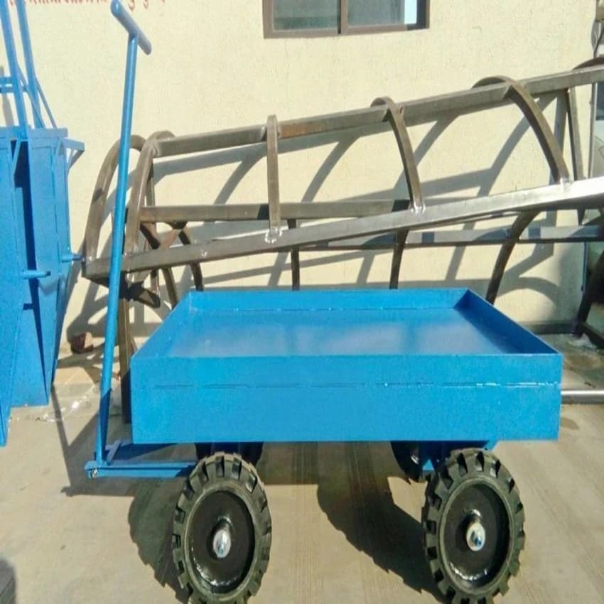 Blue Mild Steel Industrial Handling Trolley