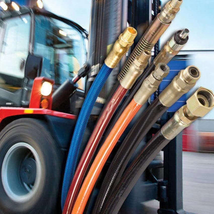 Rubber And Brass Forklift Hydraulic Hose Pipe