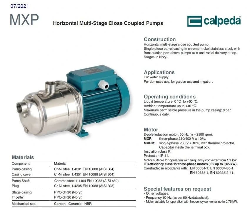 Calpeda Multi Stage Pump