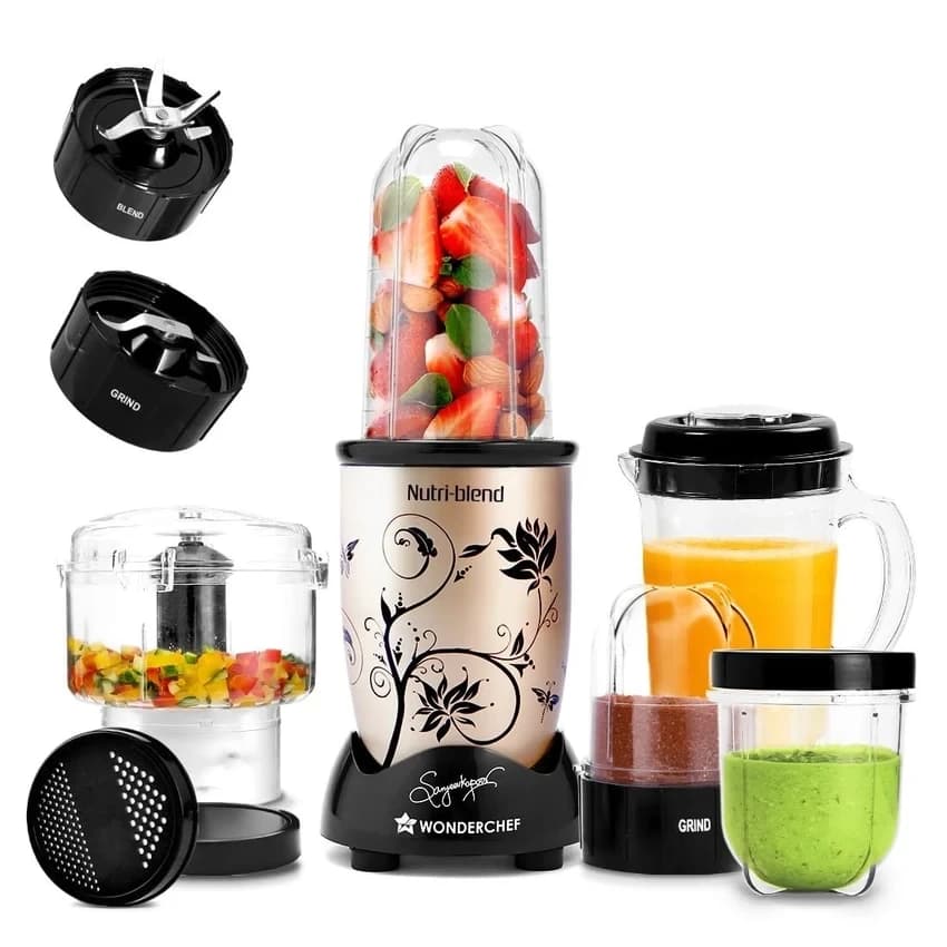 Wonderchef Nutri blend, Juicer, Mixer Grinder, Blender, Chopper 400 Watt Champagne