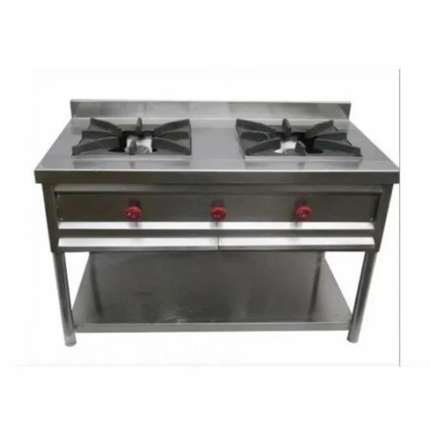 LPG Two Burner Cooking Range, For Restaurant