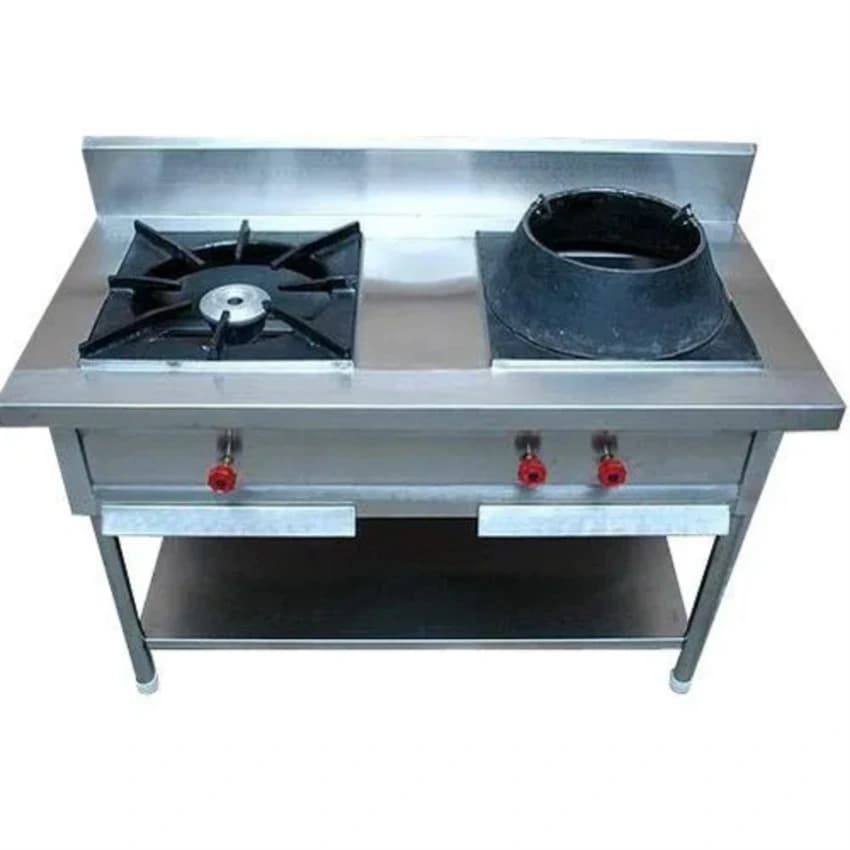 2 LPG Stainless Steel Two Burner Range, For Restaurant