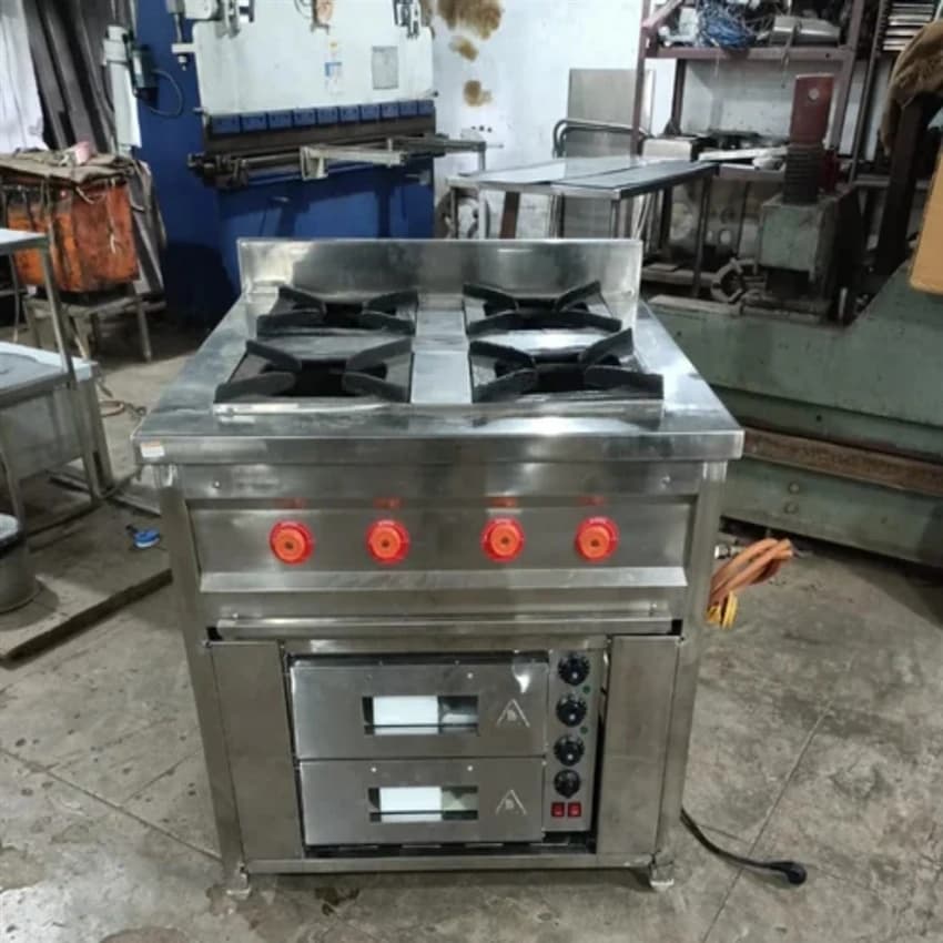 4 Png Ss Four Burner Cooking Range, For Restaurant