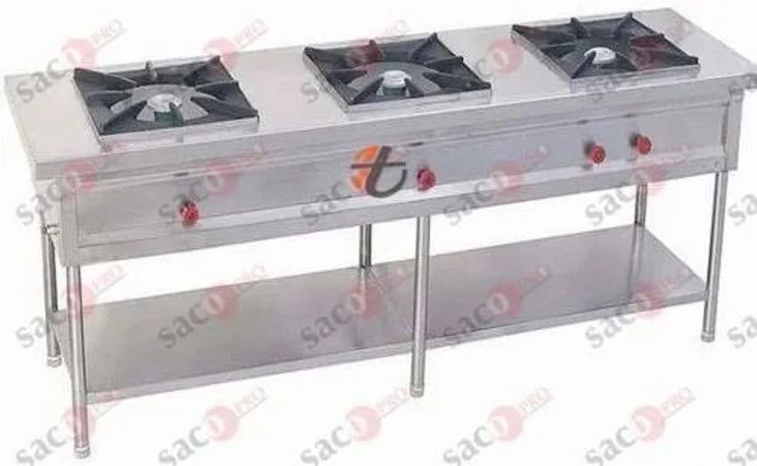 JATSCO LPG 3 Burner Indian Cooking Range, For Restaurant