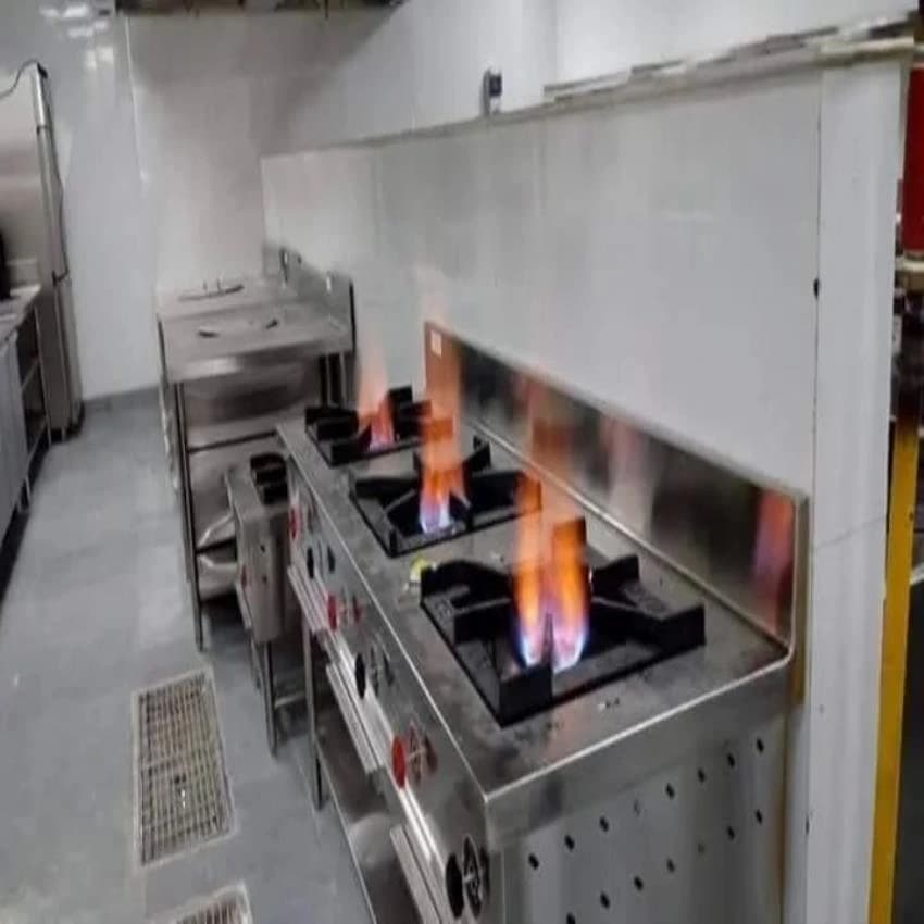 Hamza International 3 Burner SS Cooking Range, Size: 2 X 6 X 2.83 Feet