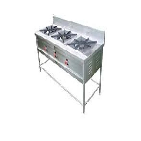 Three burner bulk cooking range